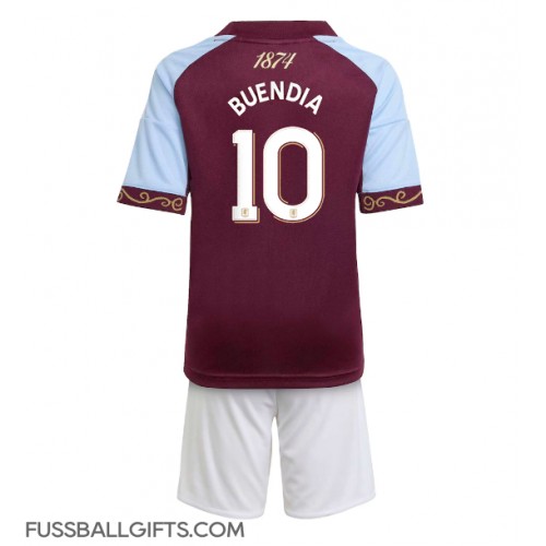 Aston Villa Emiliano Buendia #10 Fußballbekleidung Heimtrikot Kinder 2025-26 Kurzarm (+ kurze hosen)